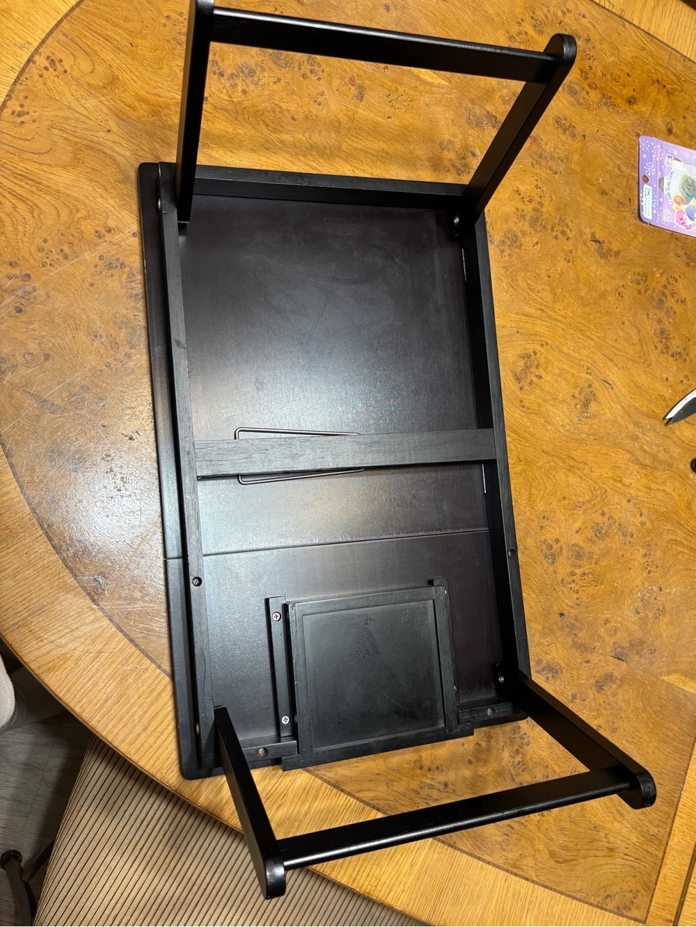 Adjustable Foldable Laptop Stand Bed Tray w Drawer Dark Brown/Black - Picture 6 of 6